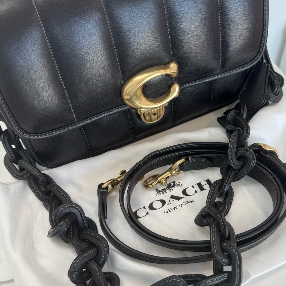 Coach quilted Leather Studio Bag w chain link strap - Picture 13 of 16